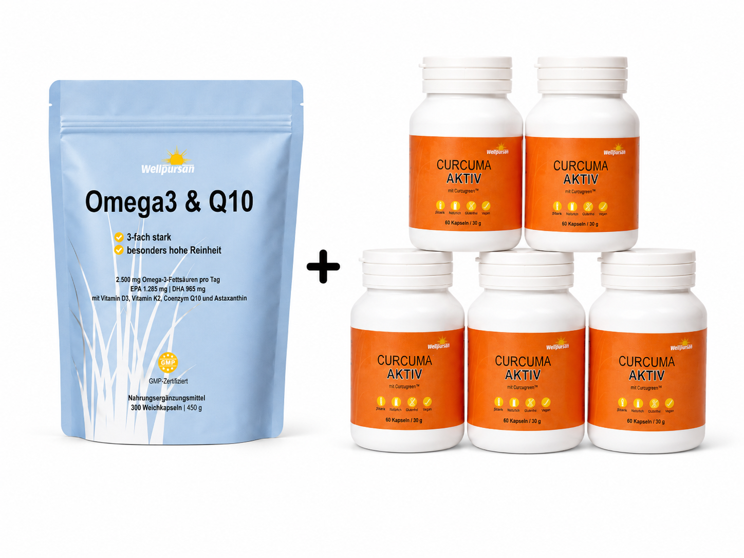 Immunsystem-Power-Bundle Omega3 & Curcuma aktiv für 5 Monate